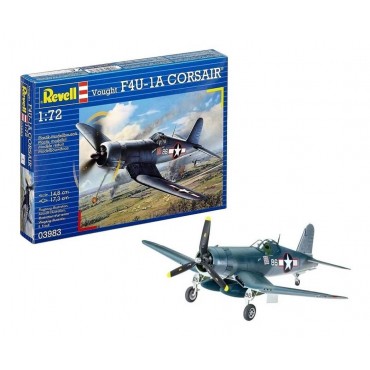 KIT PARA MONTAR REVELL AVIÃO VOUGHT F4U-1A CORSAIR 1/72 63 PEÇAS REV 03983